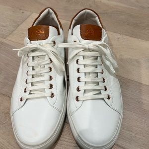 Goodman White shoes, soft white Leather, white rubber sole, size US 12